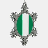 Schneeflocken mit nigerianischer Flagge Schneeflocken Zinn-Ornament (Links)