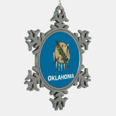 Schneeflocken mit Oklahoma Flag Schneeflocken Zinn-Ornament (Links)