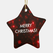 Schneeflocken mit Rotem Hintergrund Keramikornament (Links)