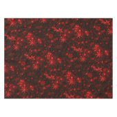 Schneeflocken mit rotem Hintergrund Tischdecke (Vorderseite (Horizontal))
