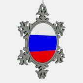 Schneeflocken mit Russland-Flagge Schneeflocken Zinn-Ornament (Links)