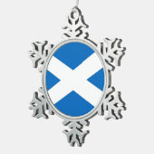 Schneeflocken mit Schottlandflagge Zinn-Ornament (Rechts)