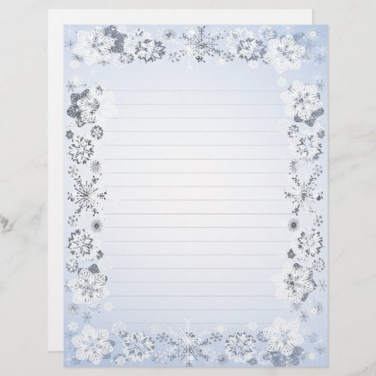 Schneeflocken mit Schreibpapier (Vorne/Hinten)