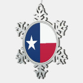 Schneeflocken mit Texas Flag Schneeflocken Zinn-Ornament (Rechts)