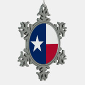 Schneeflocken mit Texas Flag Zinn-Ornament (Links)