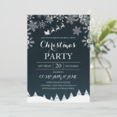 Schneeflocken mit Weihnachten Einladung (Stehend Vorderseite)