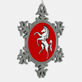 Schneeflocken mit Zinnfahne und Kent Landkreis Fla Zinn-Ornament (Links)