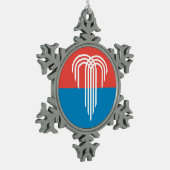 Schneeflocken mit Zwergfahne und Kansas-Flagge Schneeflocken Zinn-Ornament (Links)