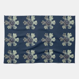 Schneeflocken Mitternacht Blaue Küchentücher