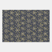 Schneeflocken - Mitternachtsblau, weiß, silbergrau Geschenkpapier Set (Vorderseite)