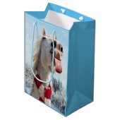 Schneeflocken Mittlere Geschenktüte (Vorderseite Schrägansicht)