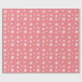Schneeflocken Mix geometrisch rosa Geschenkpapier (Flach)