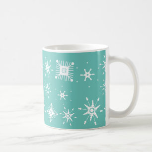 Schneeflocken Mix geometrische Aquamarine Kaffeezu Kaffeetasse