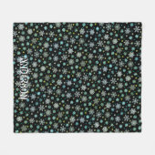 Schneeflocken Moderner Chic Eleganter Schwarzer In Fleecedecke (Vorderseite (Horizontal))