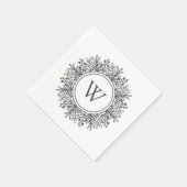 Schneeflocken-Monogramm Serviette (Ecke)
