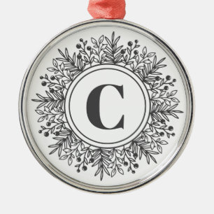 Schneeflocken-Monogramm Weihnachten Ornament Aus Metall