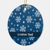 Schneeflocken Muster auf blau Keramik Ornament (Links)