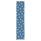 Schneeflocken Muster auf blau Kurzer Tischläufer (Vorderseite)