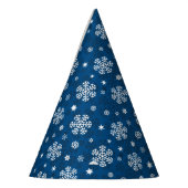Schneeflocken Muster auf blau Partyhütchen (Links)