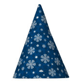 Schneeflocken Muster auf blau Partyhütchen (Rechts)