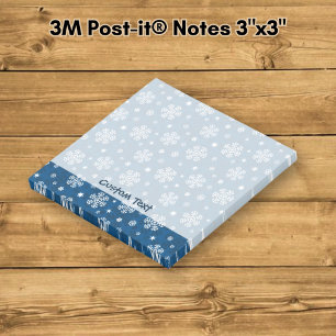 Schneeflocken Muster auf blau Post-it Klebezettel