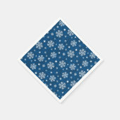 Schneeflocken Muster auf blau Serviette (Ecke)