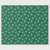 Schneeflocken Muster auf Cadmium Green Geschenkpapier (Flach)