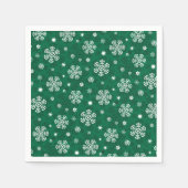 Schneeflocken Muster auf Cadmium Green Napkins Serviette (Vorderseite)