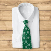 Schneeflocken Muster auf Cadmium Green Neck Tie Krawatte