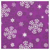 Schneeflocken Muster auf Lila Stoff (Nahaufnahme)