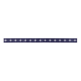 Schneeflocken-Muster auf Navy Blue Christmas Satinband