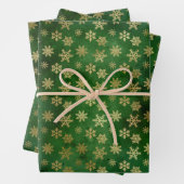 Schneeflocken-Muster aus Edelgold-Folie Geschenkpapier Set (Beispiel)