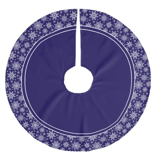 Schneeflocken Muster Blauer Baumrock Polyester Weihnachtsbaumdecke (Vorderseite)