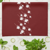 Schneeflocken-Muster burgundy Geschirrtuch (Gefaltet)