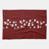 Schneeflocken-Muster burgundy Geschirrtuch (Horizontal)