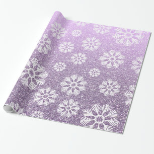Schneeflocken-Muster Feiertag Lavendel Faux Glitte Geschenkpapier