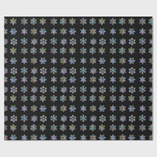 Schneeflocken-Muster für Weihnachts-Schwarzpapier Geschenkpapier (Flach)