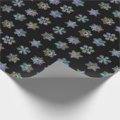 Schneeflocken-Muster für Weihnachts-Schwarzpapier Geschenkpapier (Ecke)
