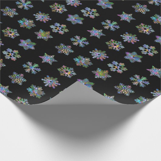Schneeflocken-Muster für Weihnachts-Schwarzpapier Geschenkpapier (Ecke)