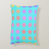 Schneeflocken Muster Glittery Gold Türkis Blau Dekokissen (Rückseite(Vertikal))