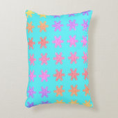 Schneeflocken Muster Glittery Gold Türkis Blau Dekokissen (Vorderseite(Vertikal))