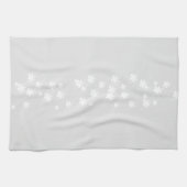 Schneeflocken Muster hellgrau weiß Geschirrtuch (Horizontal)