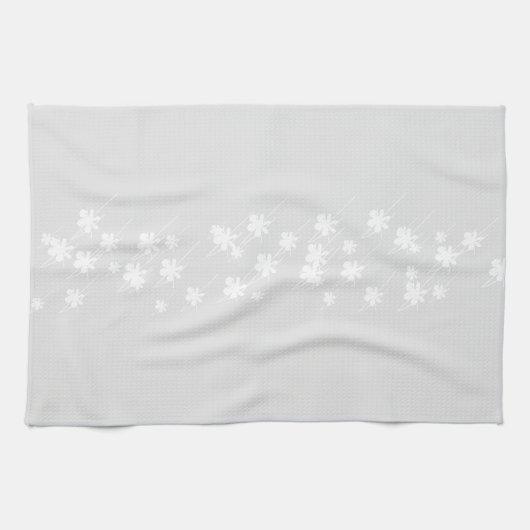 Schneeflocken Muster hellgrau weiß Geschirrtuch (Horizontal)