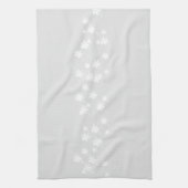 Schneeflocken Muster hellgrau weiß Geschirrtuch (Vertikal)