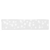 Schneeflocken Muster hellgrau weiß Kurzer Tischläufer (Horizontal)