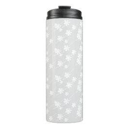 Schneeflocken Muster hellgrau weiß Thermosbecher