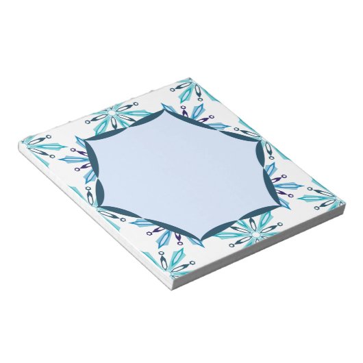 Schneeflocken Muster Icy Winter Colors Notizblock (angewinkelt)