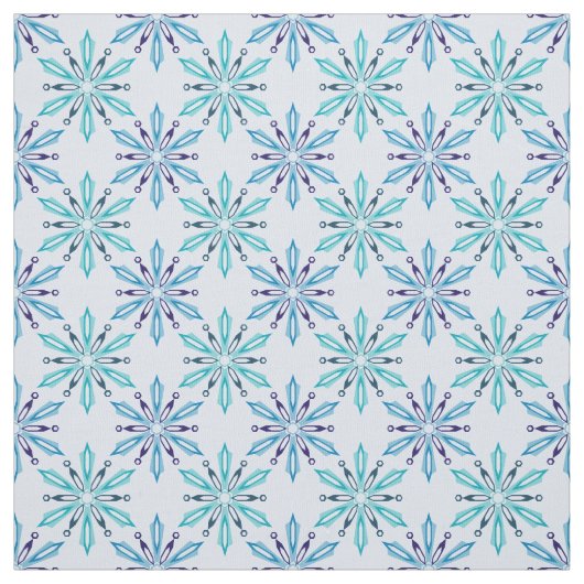 Schneeflocken Muster Icy Winter Colors Stoff (Muster)