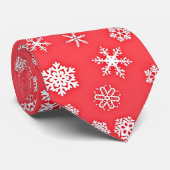 Schneeflocken Muster im roten Hintergrund Krawatte (Gerollt)