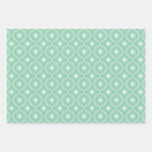 Schneeflocken Muster in Pastellen Geschenkpapier Set (Vorderseite)